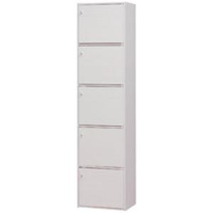 アイリスオーヤマ カラーボックス(CBボックス) A4・5段扉付 W415×H1680mm オフホワ...