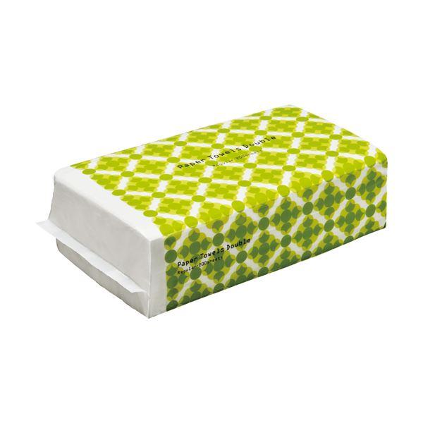 （まとめ） TANOSEE ペーパータオル ダブルタイプ（レギュラー） 200組／パック 1セット（...