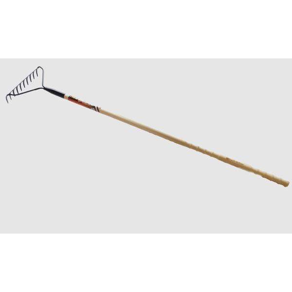 アメリカンレーキ/熊手 〔10爪 ロング柄〕 木製柄 スチール製　ミニアメリカン10爪　ウェイビーロ...