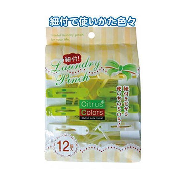 Citrus Colors 紐付ランドリーピンチ12個入 〔12個セット〕 38-810