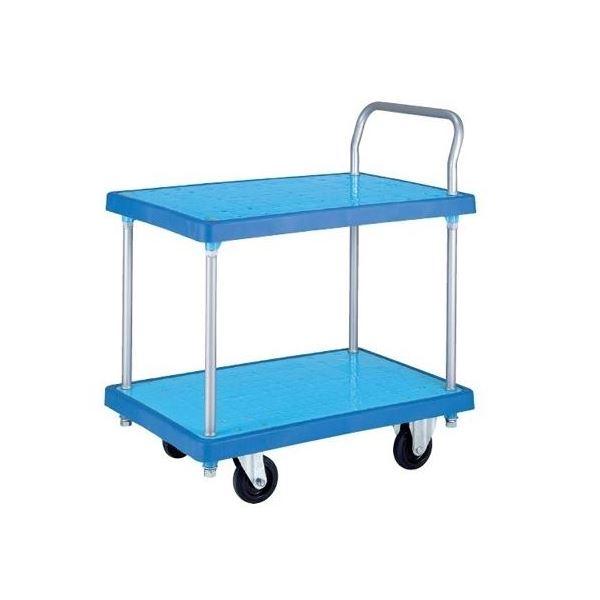 バンパーキャリー/台車 〔小 2段式片袖 4インチ エラストマー車〕 自在×2 固定×2 ブルー 静...