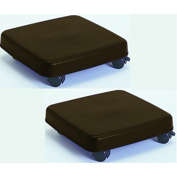 平台車 2台セット 〔S ダークブラウン〕 幅25.1cm 滑り止め キャスター付き 日本製 『ラク...