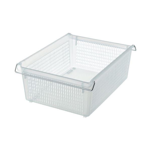 （まとめ）伊藤忠リーテイルリンクスタックトレーメタルハンドル付 深型小 ホワイト STA4D-N 1...