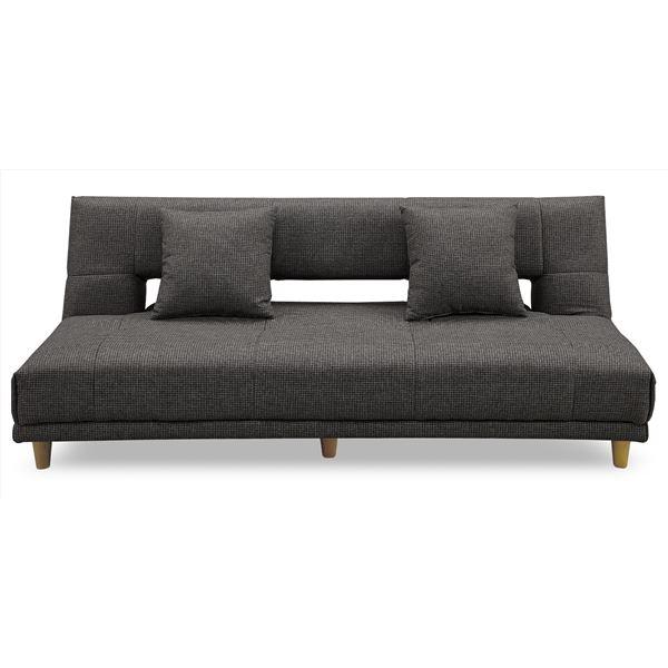 ソファベッド チャコールブラック 3段階 リクライニング クッション付き レイアウト自由 関家具 ソ...