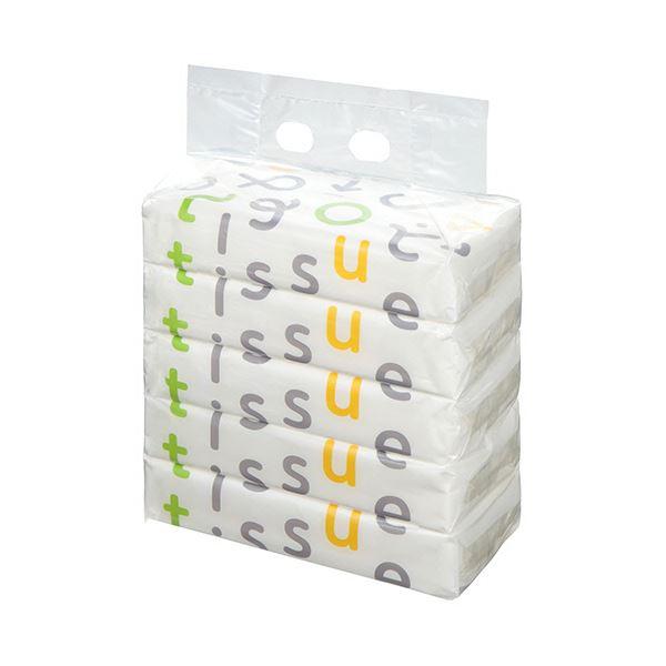 （まとめ） TANOSEEソフトパックティッシュ Funny Line 150組／個 1パック（5個...