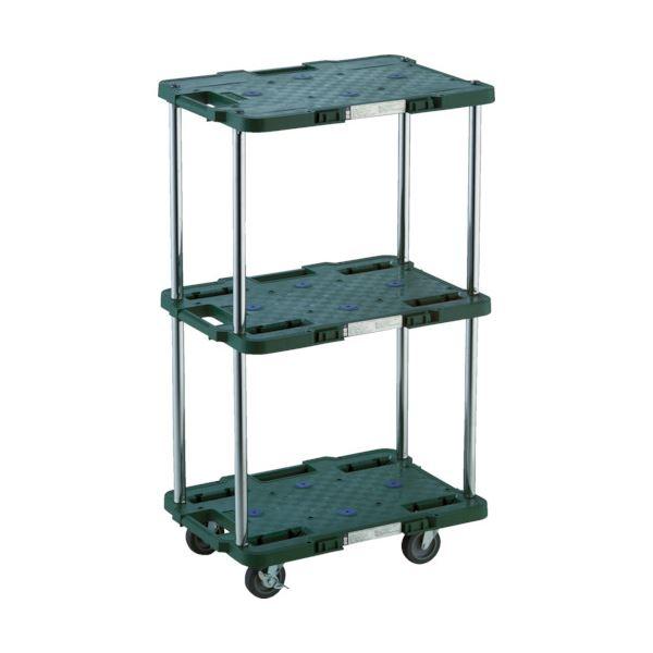 TRUSCOルートバン 3段式 370×500 4輪自在S付 緑 MPB-503JS-GN 1台 組...