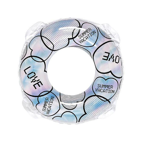 イガラシ プール・海水浴用 浮き輪 ハートライン 80cm すばやく膨らませられる かんたん空気栓 ...