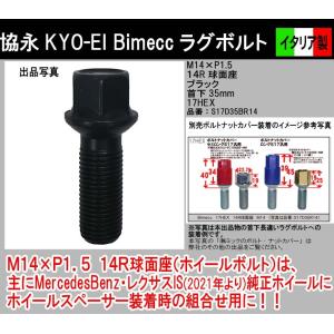 Bimecc 協永 KYO-EI ラグボルト M14×P1.5 首下35mm 17HEX  14R球面座 ブラック S17D35BR14 イタリア製 ビメック 1本