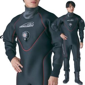 GRUSHドライスーツ メンズ DRY SUITS (BK(RDステッチ)) ダイビング用