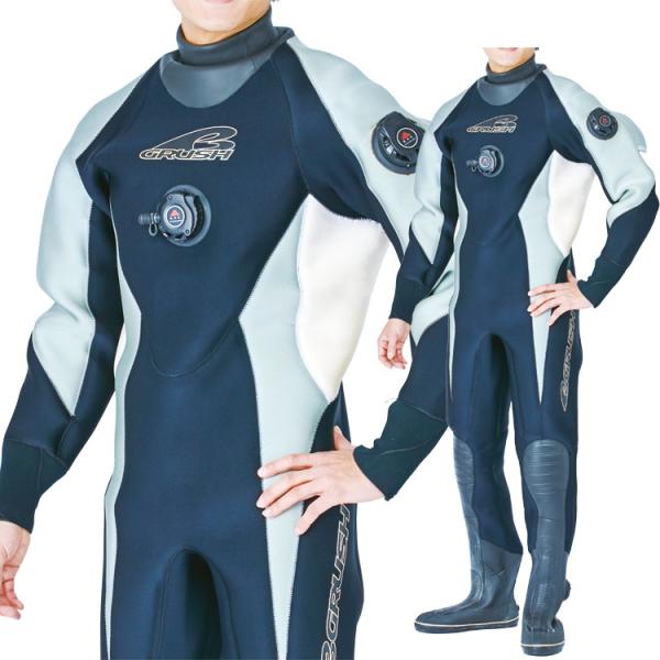 GRUSHドライスーツ メンズ DRY SUITS (BK / SV / WT) ダイビング用