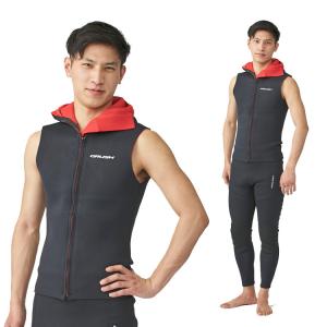 #激安 GULL フードベスト・メンズ新品未使用 アウトレット品！2022】2mm×3mm FIRフードベストメンズ GULL