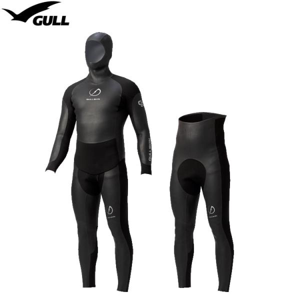 [ GULL ] ガル 3mm アプネア フードジャケット&amp;ロングパンツ メンズ GW-6671A