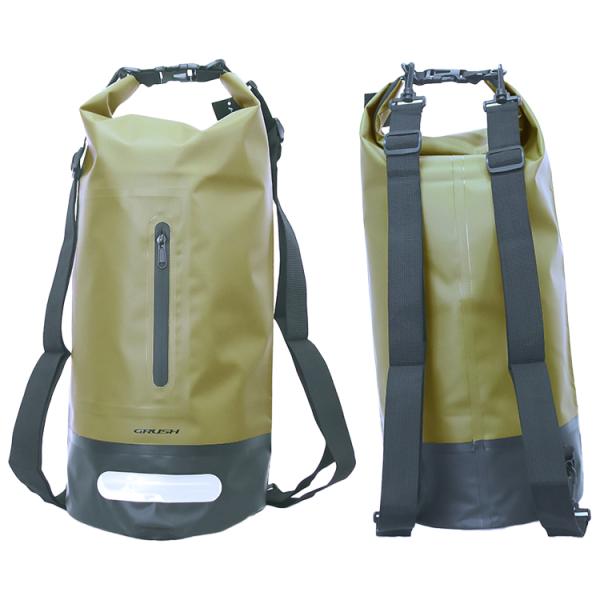 [ GRUSH ] ジップポケット付きドライバッグ [ 20L ]