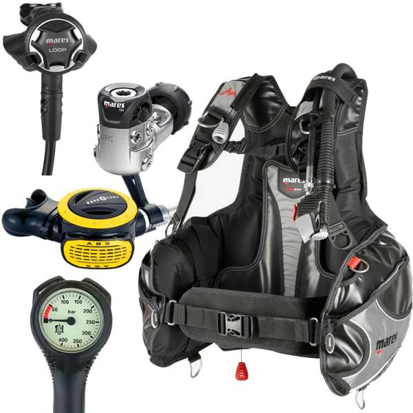 [ マレス ] ロック + mares ループ 15X 重器材4点セット