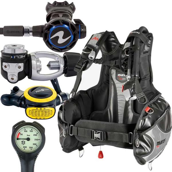 [ マレス ] ロック + アクアラング ヘリックスコンパクト 重器材4点セット