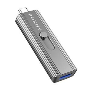 ROKHY 1TBエクストリームポータブルミニ外付けSSD USB Type C 2 in 1ソリッドステートフラッシュドライブAndroidスマー