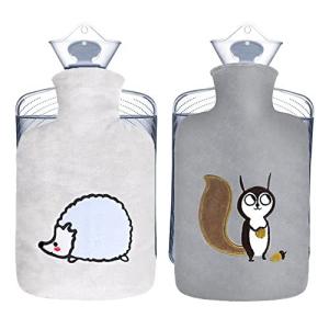 TONGMO 湯たんぽ かわいいカバー付き 容量 1.8L エコ湯タンポ お湯入れ 電気不要 柔らか ゆたんぽ 防寒グッズ あっ