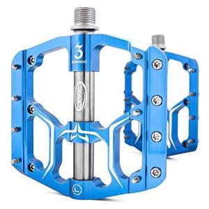 CXWXC 自転車 ペダル フラットペダル トリプルシールドベアリング 9/16インチ アルミ製 滑り止めピン付き ロード