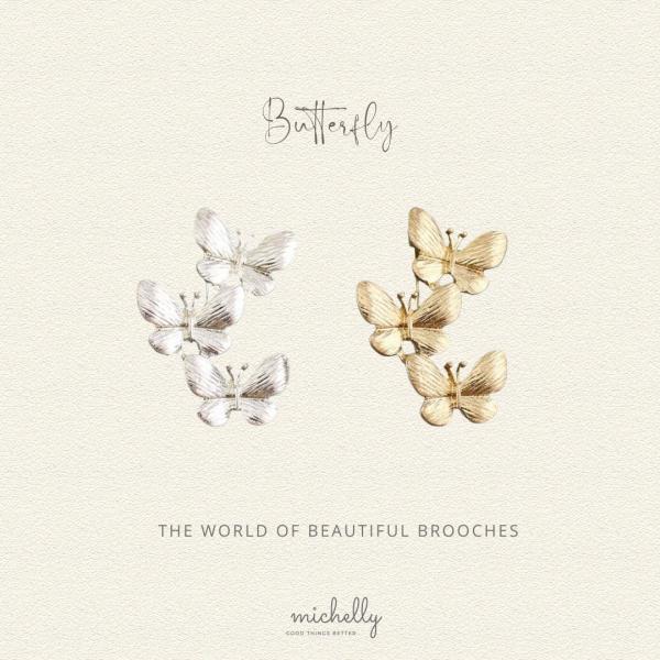 ブローチ バタフライブ ゴールド シルバー 北欧風 蝶  ナチュラル アンティーク風 エレガント シ...