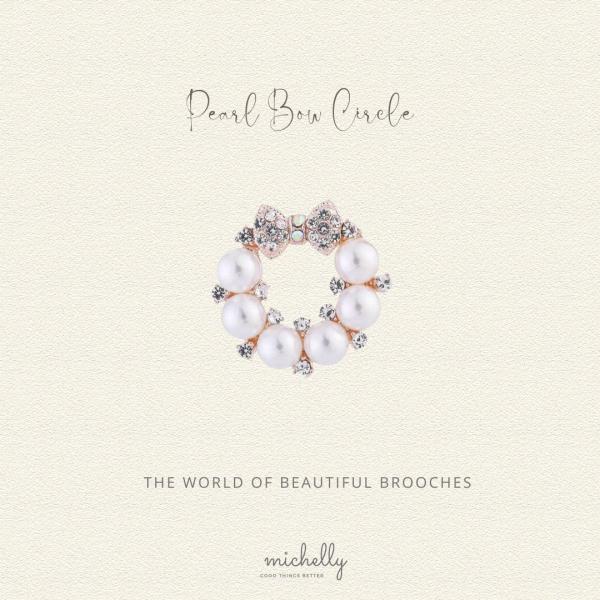 パール ブローチ リボン サークル ゴールド 上品 フォーマル セレモニー 入学式 卒業式 結婚式