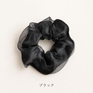 シュシュ チュール サテン ヘアゴム きれいめ...の詳細画像1