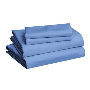 Amazonベーシック 寝具カバーセット マイクロファイバー イージーケア スーパーソフト 軽量 36cmディープポケット付 ダッチブルー クイーン
