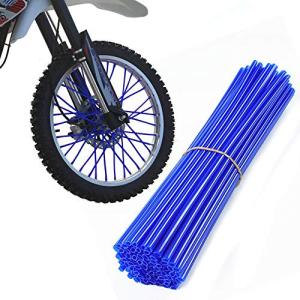 スポークカバー 72本セット スポーク バイク/自転車/オートバイ用 スポークスキン スポークラップ スポークガード ホイール用 前輪 後輪 (ブルー