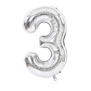 風船 バルーン 銀 飾り付け 数字3 ナンバー 32インチ 大きい 誕生日 ハッピーバースデー 記念日 パーティー