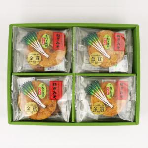 ねぎみそせんべい10枚入 深谷ねぎ使用 ギフト包装【片岡食品（埼玉県さいたま市）送料別】【HZ】｜michinoekihanazono