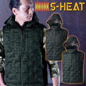 防寒服 シンメン S-HEAT シームレスストレッチベスト(単品) 01901