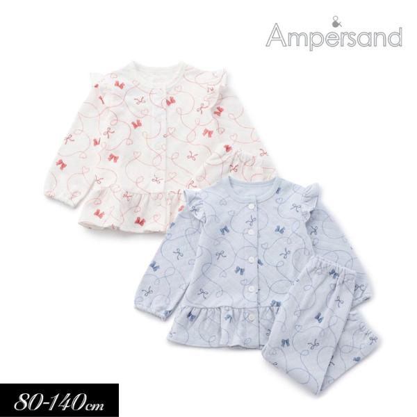 セール 子供服t ampersand アンパサンド リボン柄 ニットキルト ペプラム パジャマ 長袖...