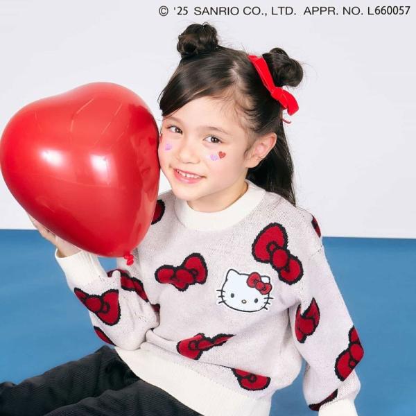 子供服t apres les cours アプレレクール ハローキティ リボン ジャカード ニット ...