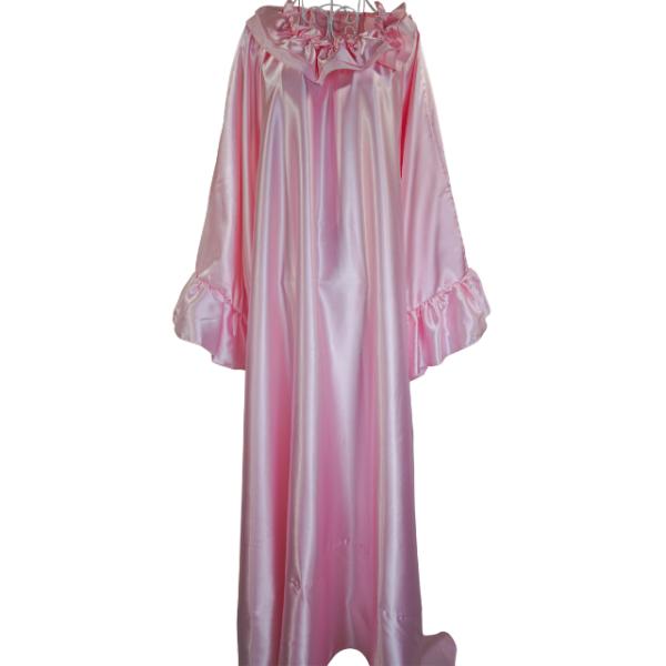 華羽織F　「ピンク」サテンドレス　フリルが優しい　旅立ちの衣装　エンディング　ドレス　シンプル　エレ...