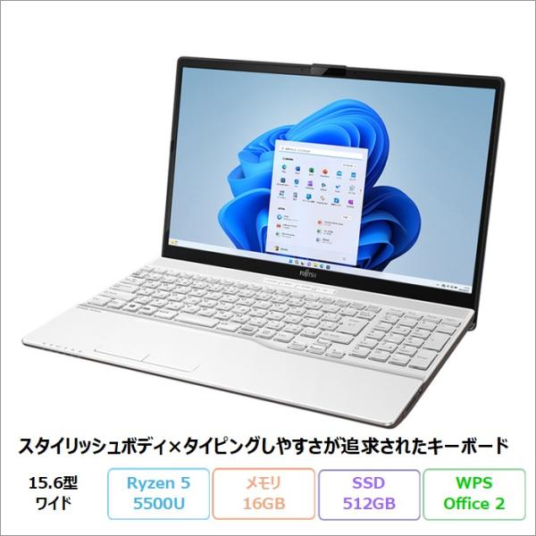 富士通 LIFEBOOK WAA/J1 ノートパソコン FMVWJ1AA53 Windows11 O...