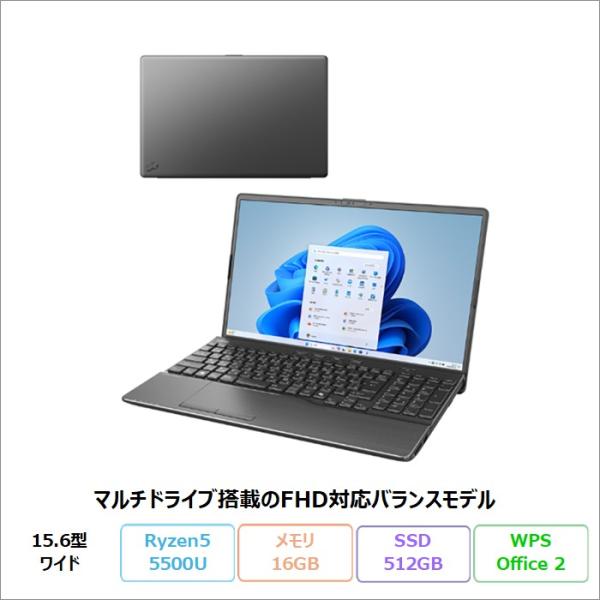 富士通 LIFEBOOK WAA/J2 ノートPC FMVWJ2AA52 Win11Home WPS...