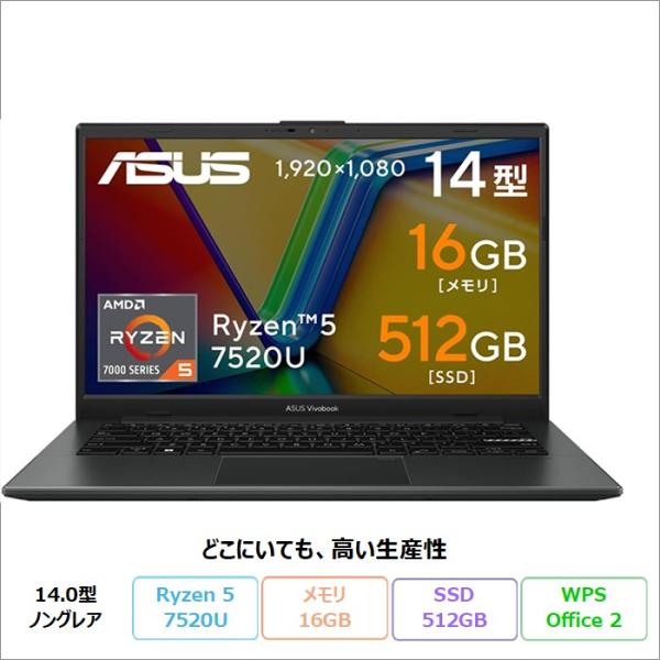 ASUS Vivobook Go 14 ノートPC E1404FA-R5165WSBLE4 Wind...