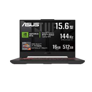 ASUS (エイスース) ゲーミングノートパソコン TUF Gaming A15 Windows 11 Home AMD Ryzen 7 7735HS メモリ16GB SSD512GB 15.6インチ メーカー再生品Aランク｜加賀マイクロソリューション