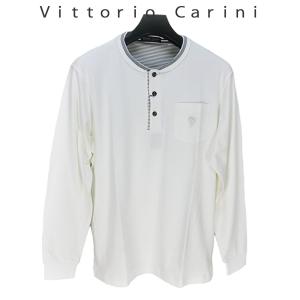 ★送料込み★メンズ長袖Tシャツ　白(LL)　Vittorio Carini 5723