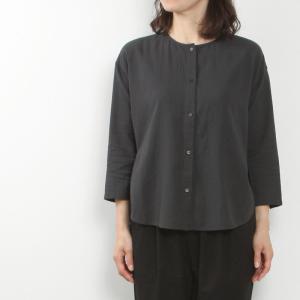 evam eva エヴァムエヴァ cotton slit shirts E231T195｜midlandship