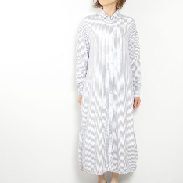 ao アオ レギュラーカラーシャツワンピース（オーガニックふんわり二重ガーゼ） 00612