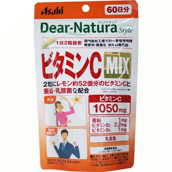 アサヒ Asahi ディアナチュラスタイル ビタミンCミックス 60日分 120粒入 亜鉛、乳酸菌、...