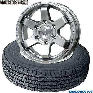 キャラバン｜トーヨーDELVEX 935 & MAD CROSS MC-76｜195/80R15 105/107L｜スタッドレスタイヤ & ホイール4本セット｜midori-tire