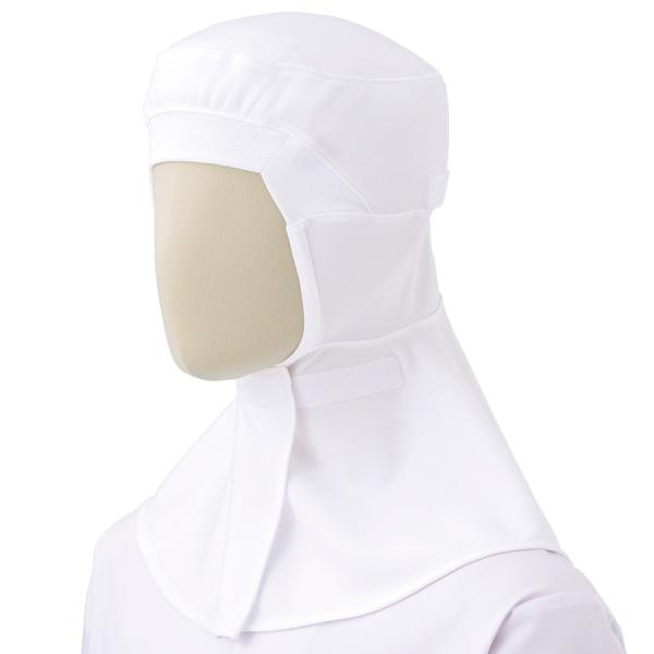ミドリ安全 食品産業向け作業帽 フード (ツバ無・マスク掛け付) SH110W ホワイト M〜LL