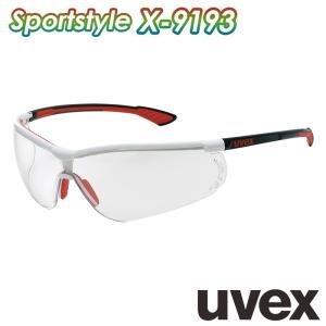 ウベックス uvex 保護めがね X-9193 sportstyle 透明レンズ ホワイト・レッド｜midorianzen-com