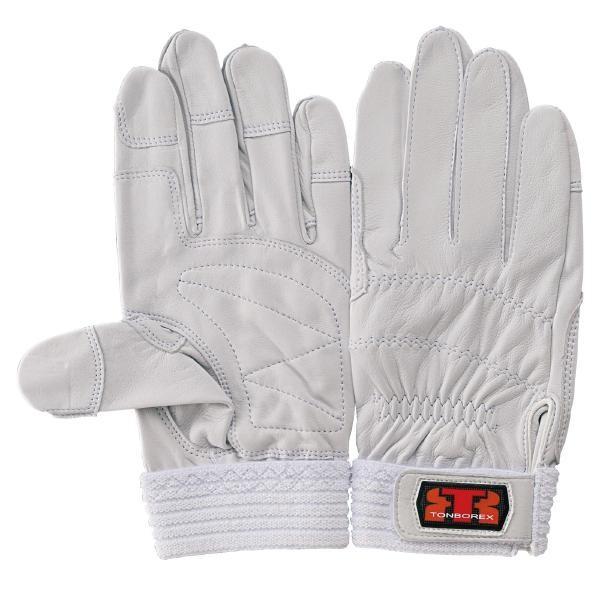 トンボレックス 羊革製手袋 R-320W 中厚タイプ シルバーホワイト S〜L 救助訓練 指先二重補...