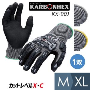 作業手袋 KARBONHEX カーボンヘックス 耐切創性手袋 KX-90J M〜XL｜midorianzen-com