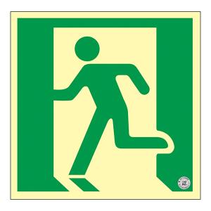 日本緑十字社 中輝度蓄光式避難口誘導標識 TSN860 150mm角 068032