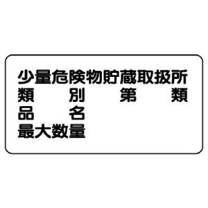 UNIT ユニット 危険物標識 828-53 横型 少量危険物貯蔵取扱所