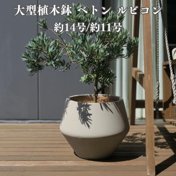 植木鉢 おしゃれ 大型 サイズ 14号 11号 多面体 ジオメトリック ダイヤ セメント コンクリー...