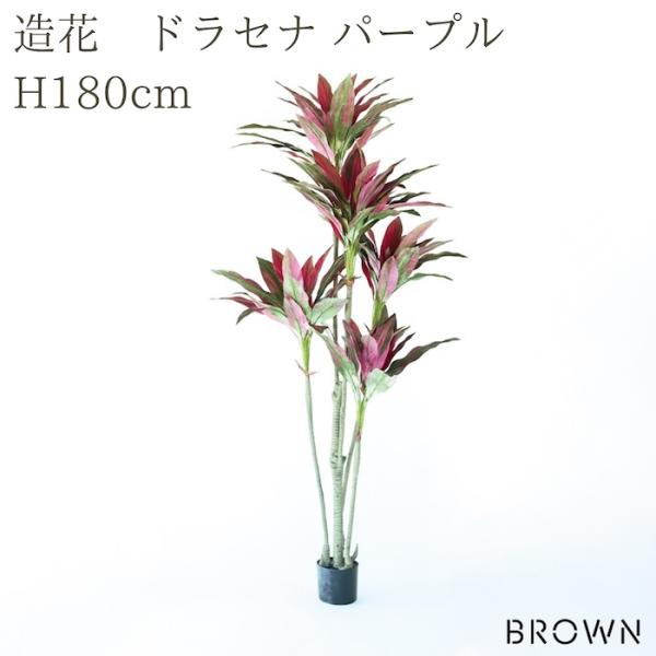 観葉植物 造花 ドラセナ パープル 180cm 大型 カラーリーフ フェイクグリーン 人工観葉植物 ...